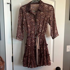 Maroon Patterned Dress